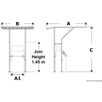 T-Top in lega leggera 1700x1200x2050 mm 
