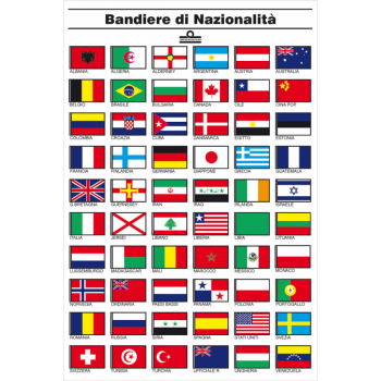 Tabella bandiere nazion. cm.16x24