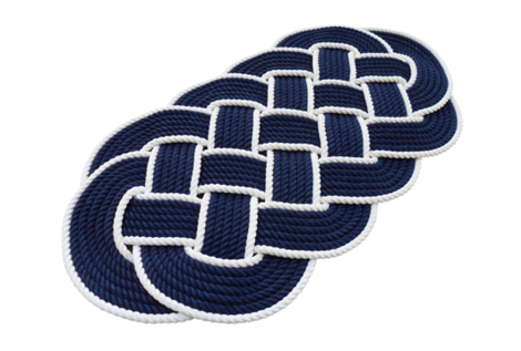 TAPPETO CORDA BLU-BIANCO