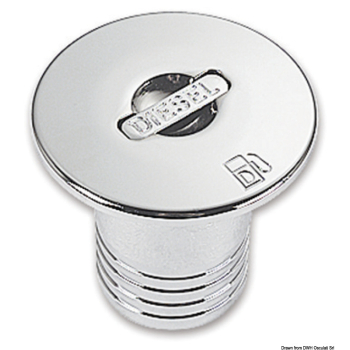 Tappo ottone cromato a filo Diesel 50 mm 