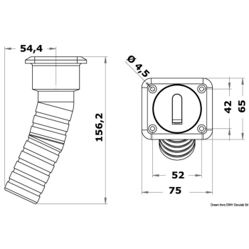 Tappo Square Water 38 mm lungo 