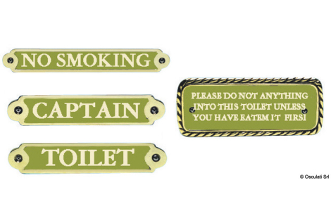 Targhetta bronzo TOILET 