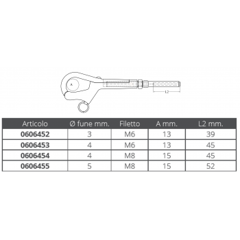 TENDITORE A PELLICANO Ø MM. 3 M6