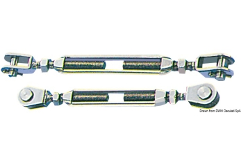 Tenditore inox 16 mm due forcelle fisse 