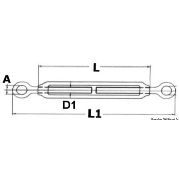 Tenditore inox 2 occhi 5 mm 
