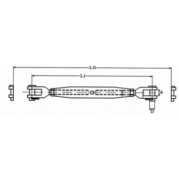 Tenditore inox m4 forcella