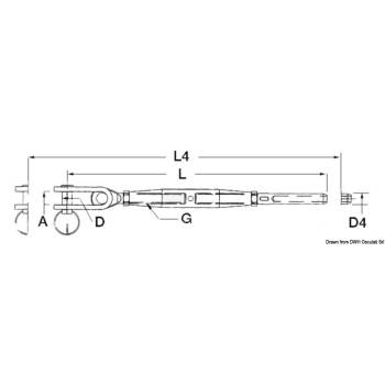 Tenditori inox 8 mm forcella snodata  