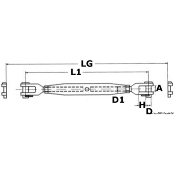 Tenditori inox mm 10 