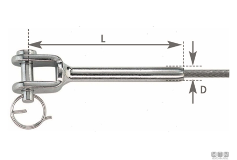 Terminale a pressare forcella d3mm<