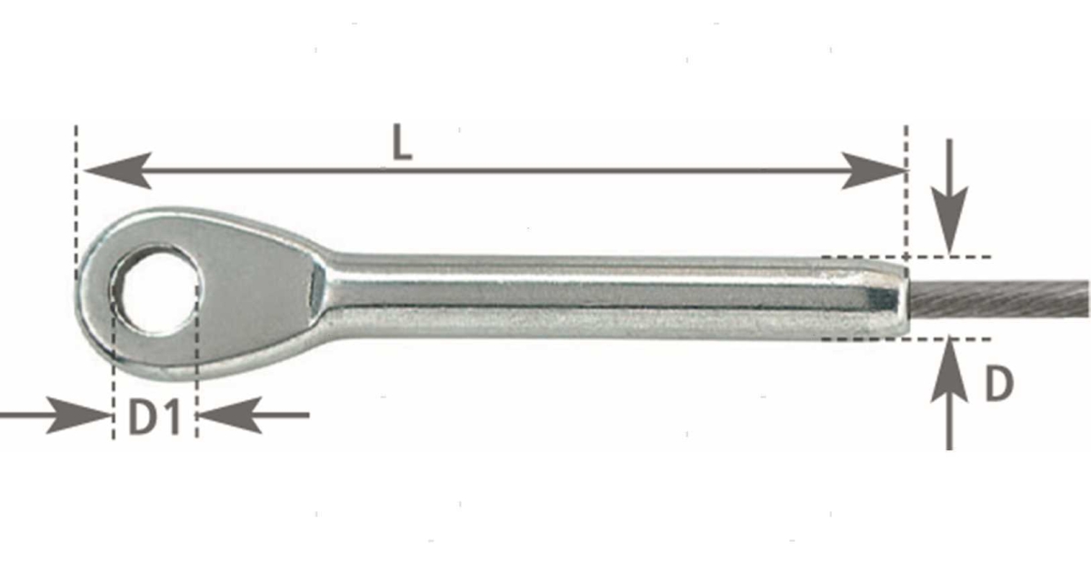Terminale a pressare occhio d7mm - Cavo Parafil Inox, Redance ...