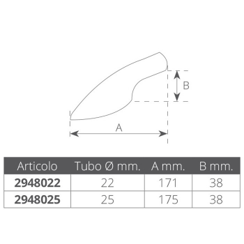 TERMINALE ACCIAIO INOX 316 Ø MM.22