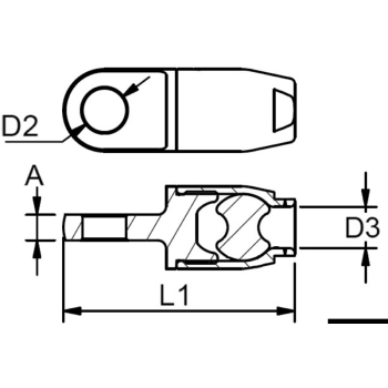 Terminale ad occhio per rig tessile per cima Ø4 mm 