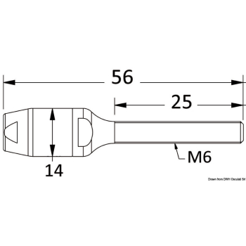Terminale filettato per draglie tessile Ø4 mm 