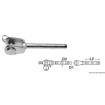 Terminale inox forcella Ø 10 mm 