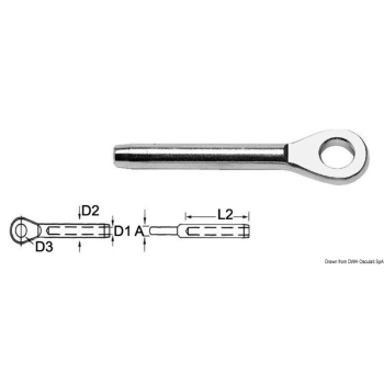 Terminale inox forcella Ø 10 mm 