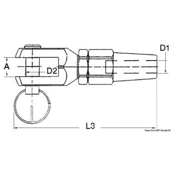 Terminale inox forcella Ø 4 mm 