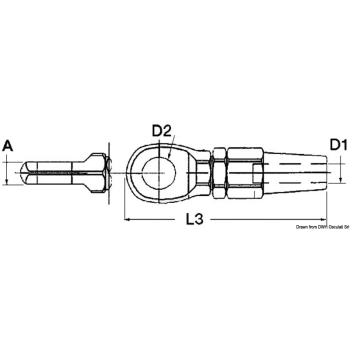 Terminale inox occhio Ø 3 mm 
