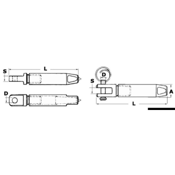Terminale inox per Parafil forcella Ø 9 mm 