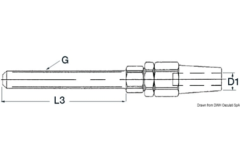 Terminale inox tenditore Ø 4 mm 