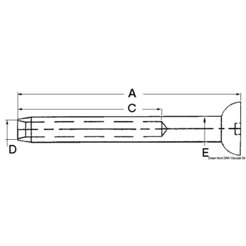 Terminale inox, testa Ø 7 mm 