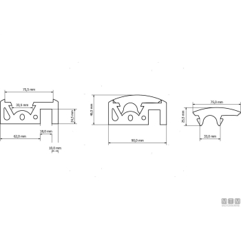 Terminale profili qbe 65 nero 
