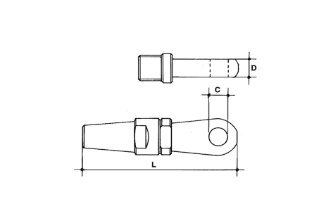 Terminale Rapido a Occhio in Acciaio Inox Ø mm.8 - Cavo Parafil Inox ...