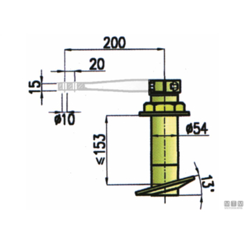 Testa astuccio timone base inclinata 15 in bronzo
