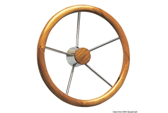 Timone con cerchio esterno in teak a grosso diametro-45.165.02
