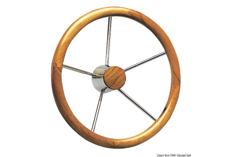 Timone con cerchio esterno in teak a grosso diametro-45.165.02