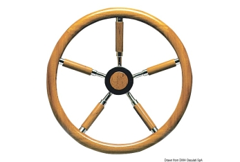 Timone con cerchio esterno in teak e razze rivestite in teak-45.167.40