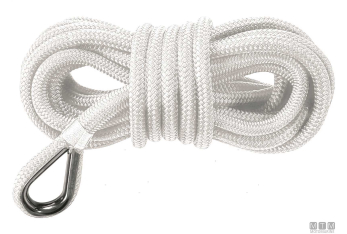 Treccia ormeggio 16 fusi con redancia inox bianca 10mm 6m