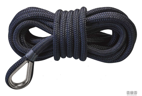 Treccia ormeggio 16 fusi con redancia inox blu navy d10 6m