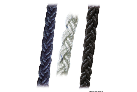 Treccia Square Line 12 mm nera 