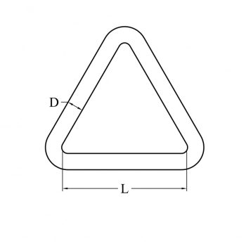 Triangolo inox 316 Ø mm.5x30