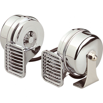 Tromba doppia cromata 12v.