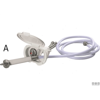 Tubo doccia inox 2.2m attacchi 1/2"-1/2" 
