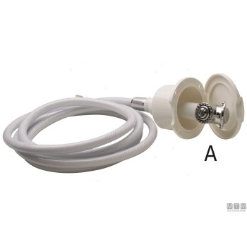 Tubo doccia inox 2.2m attacchi 1/2"-1/2" 
