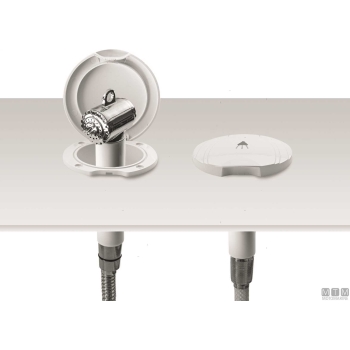 Tubo doccia inox 2.2m attacchi 1/2"-1/2" 