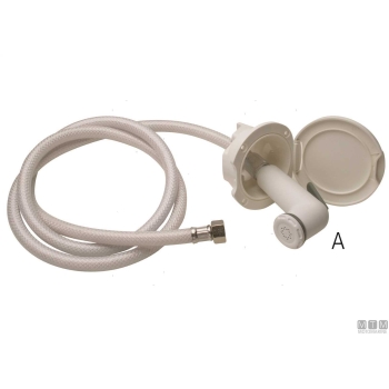 Tubo doccia inox 2.2m attacchi 1/2"-1/2" 