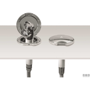 Tubo doccia inox 2.2m attacchi 1/2"-1/2" 