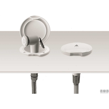 Tubo doccia inox 2.2m attacchi 1/2"-1/2" 