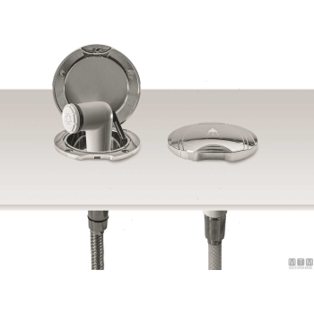 Tubo doccia inox 2.2m attacchi 1/2"-1/2" 