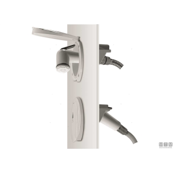 Tubo doccia inox 2.2m attacchi 1/2"-1/2" 