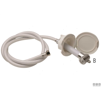 Tubo doccia inox 2.2m attacchi 1/2"-1/2" 