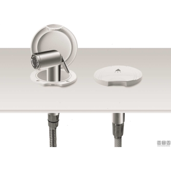 Tubo doccia inox 2.2m attacchi 1/2"-1/2" 