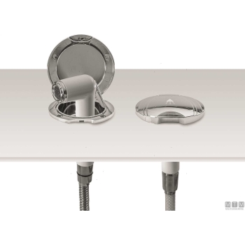 Tubo doccia inox 2.2m attacchi 1/2"-1/2" 