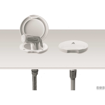 Tubo doccia inox 2.2m attacchi 1/2"-1/2" 