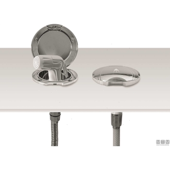 Tubo doccia inox 2.2m attacchi 1/2"-1/2" 