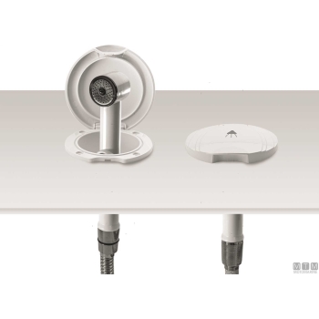 Tubo doccia inox 2.2m attacchi 1/2"-1/2" 