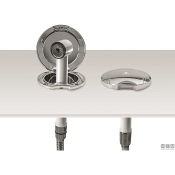 Tubo doccia inox 2.2m attacchi 1/2"-1/2" 
